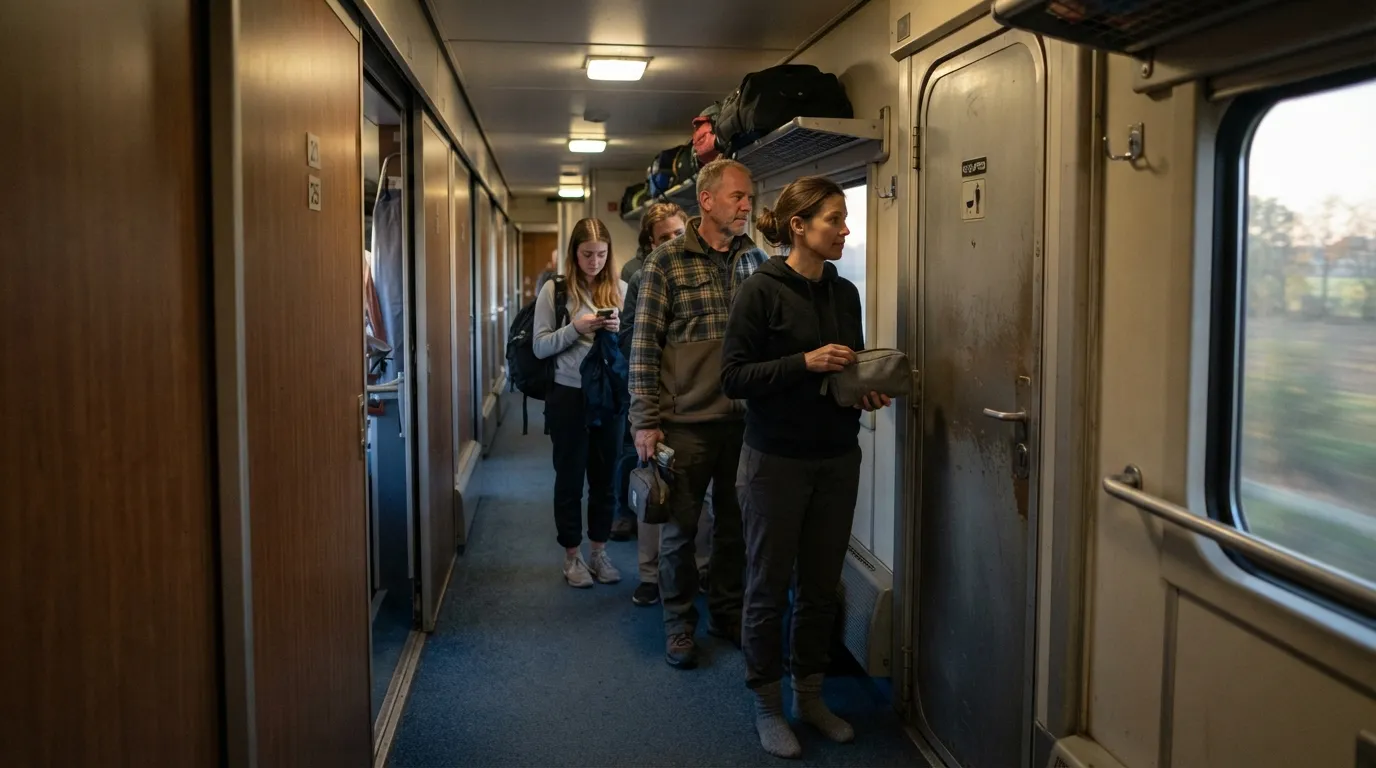 #18 - The Corridor Bathroom Line Starts Before You Do (Image Credits: Gemini)