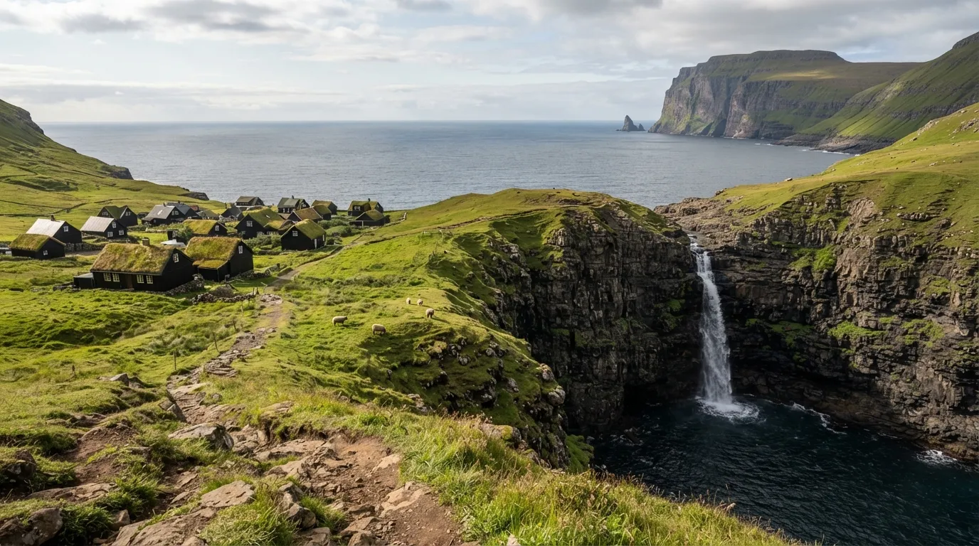 #17 - Gásadalur, Faroe Islands (Image Credits: Gemini)
