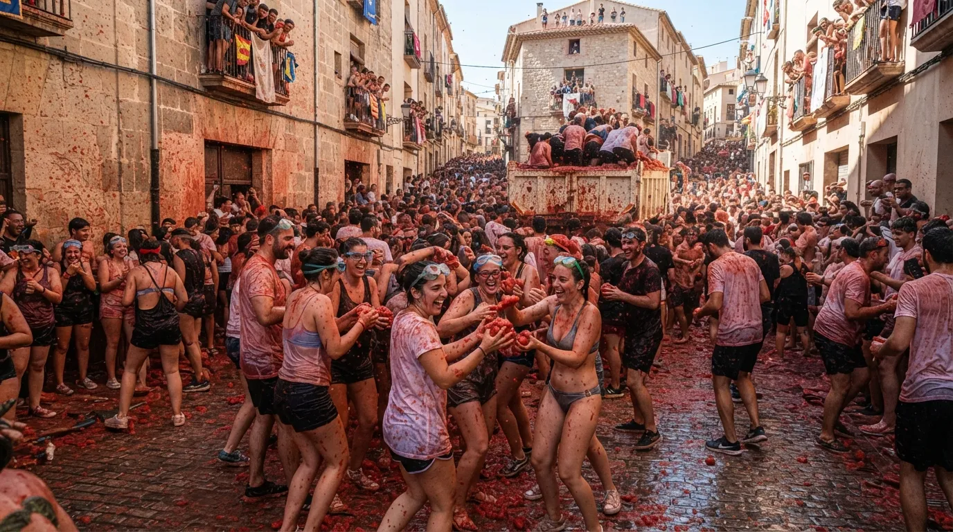 #21 - La Tomatina in Buñol, Spain (Image Credits: Gemini)