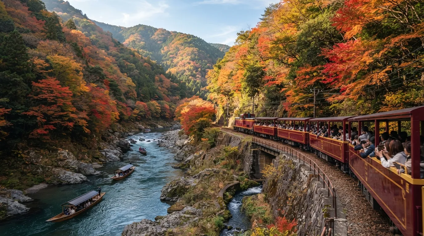 #14 - Sagano Romantic Train: Japan's River Valley Open-Air Ride (Image Credits: Gemini)