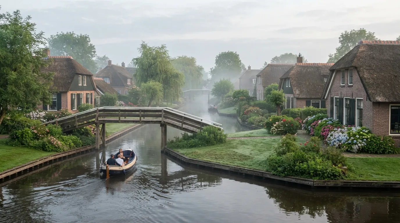 #19 - Giethoorn, the Netherlands, the Village Where Roads Became Canals (Image Credits: Gemini)