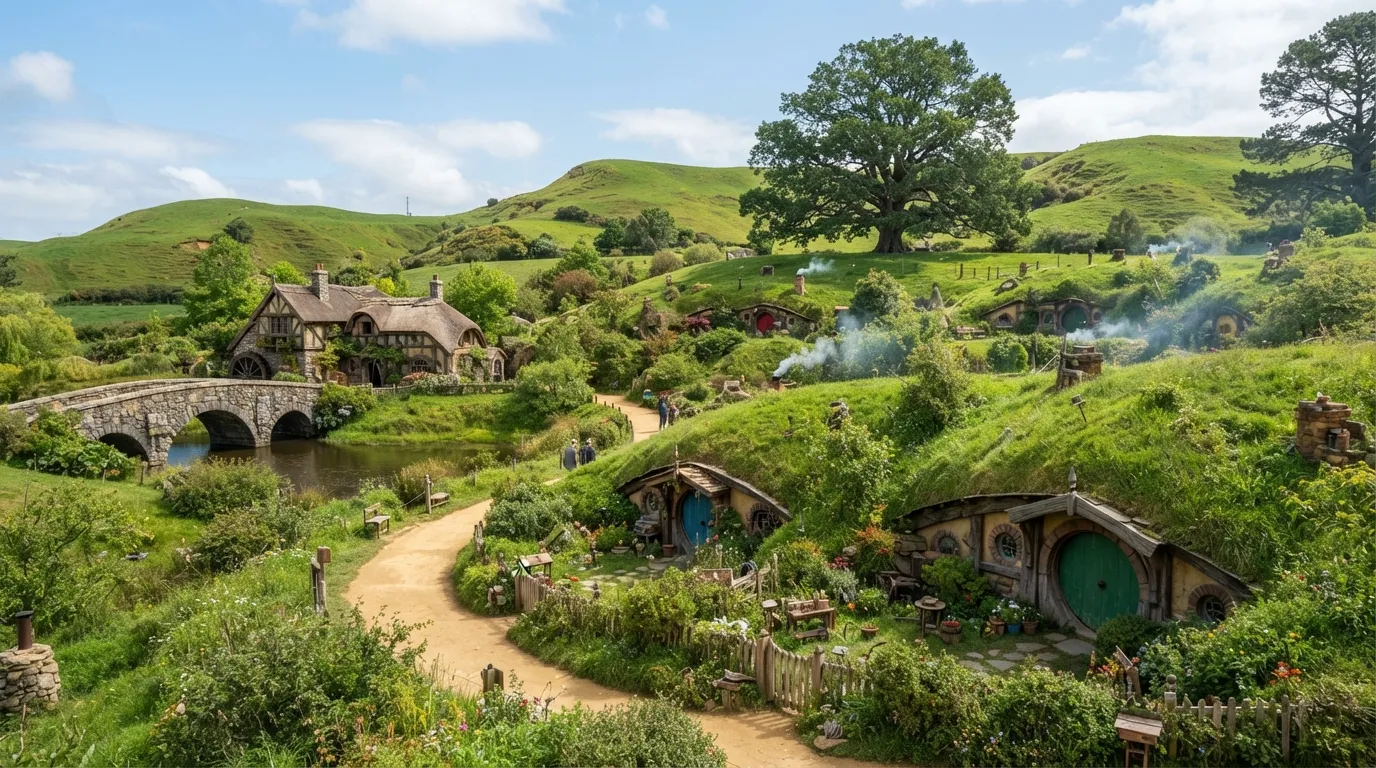 #1 - Hobbiton Movie Set in Matamata, New Zealand (Image Credits: Gemini)