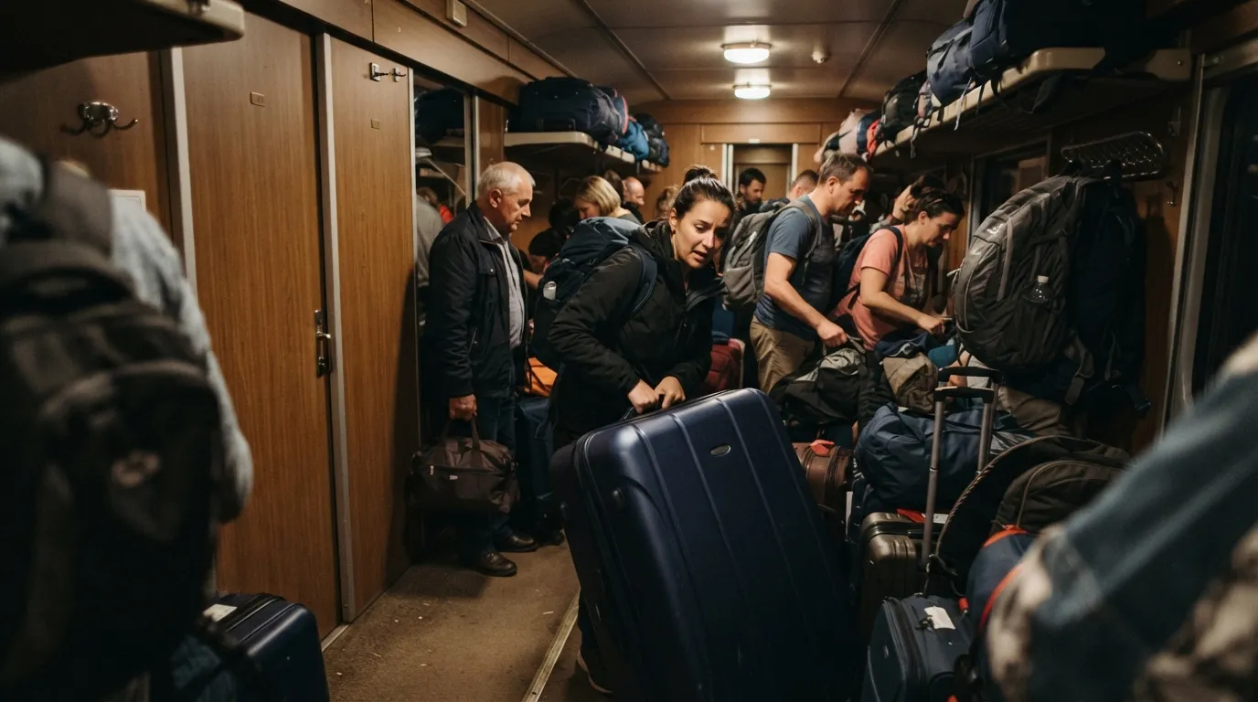 #18 - Dragging Oversized Luggage Through Narrow Aisles at Boarding (Image Credits: Gemini)