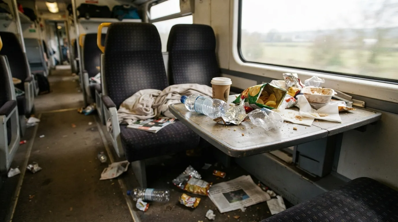 #9 - Leaving Trash Behind on Tables and Floors (Image Credits: Gemini)