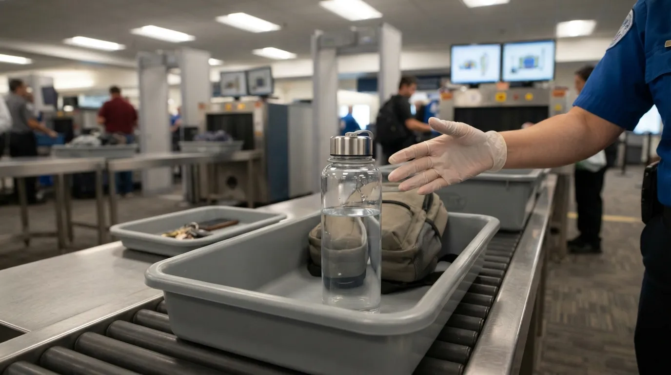 #17 - Carrying a Full Water Bottle Through Security (Image Credits: Gemini)