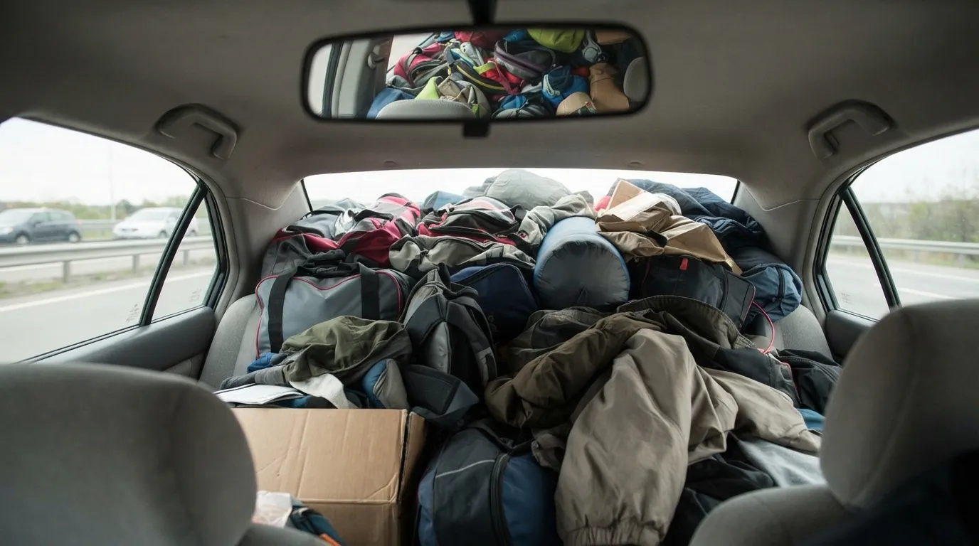 13. Packing So You Can't See Behind You (Image Credits: Gemini)