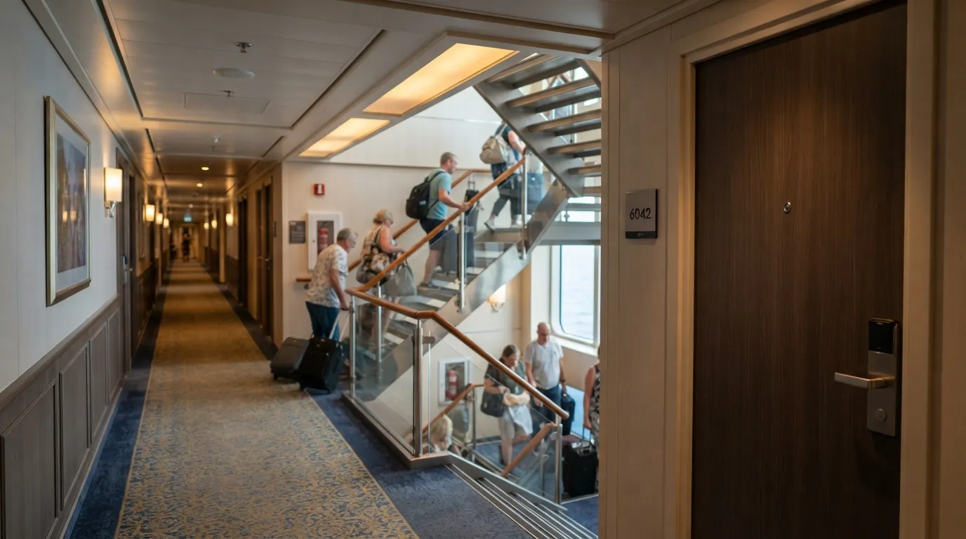 #6 – Mid-Deck Cabins Adjacent to Stairwells (Image Credits: Gemini)
