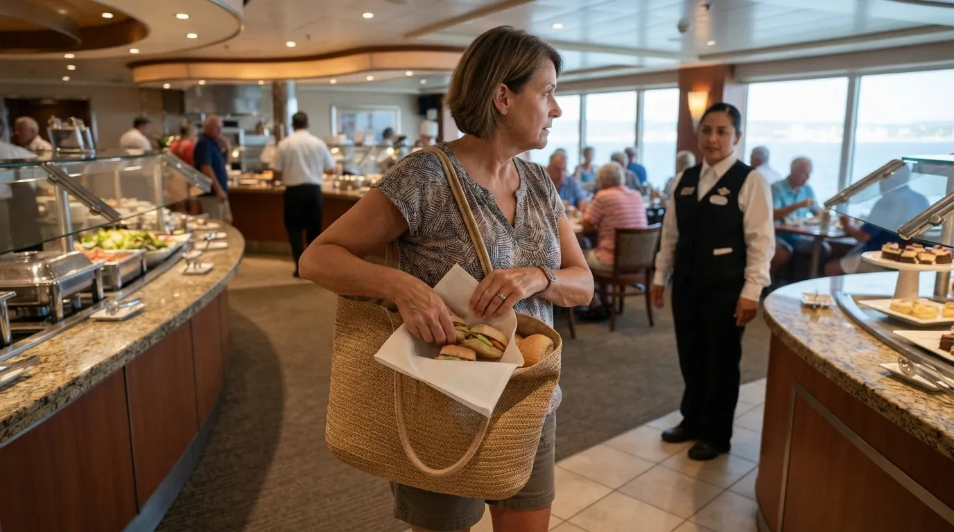 #11 - Sneaking Buffet Food Out for Later (Image Credits: Gemini)