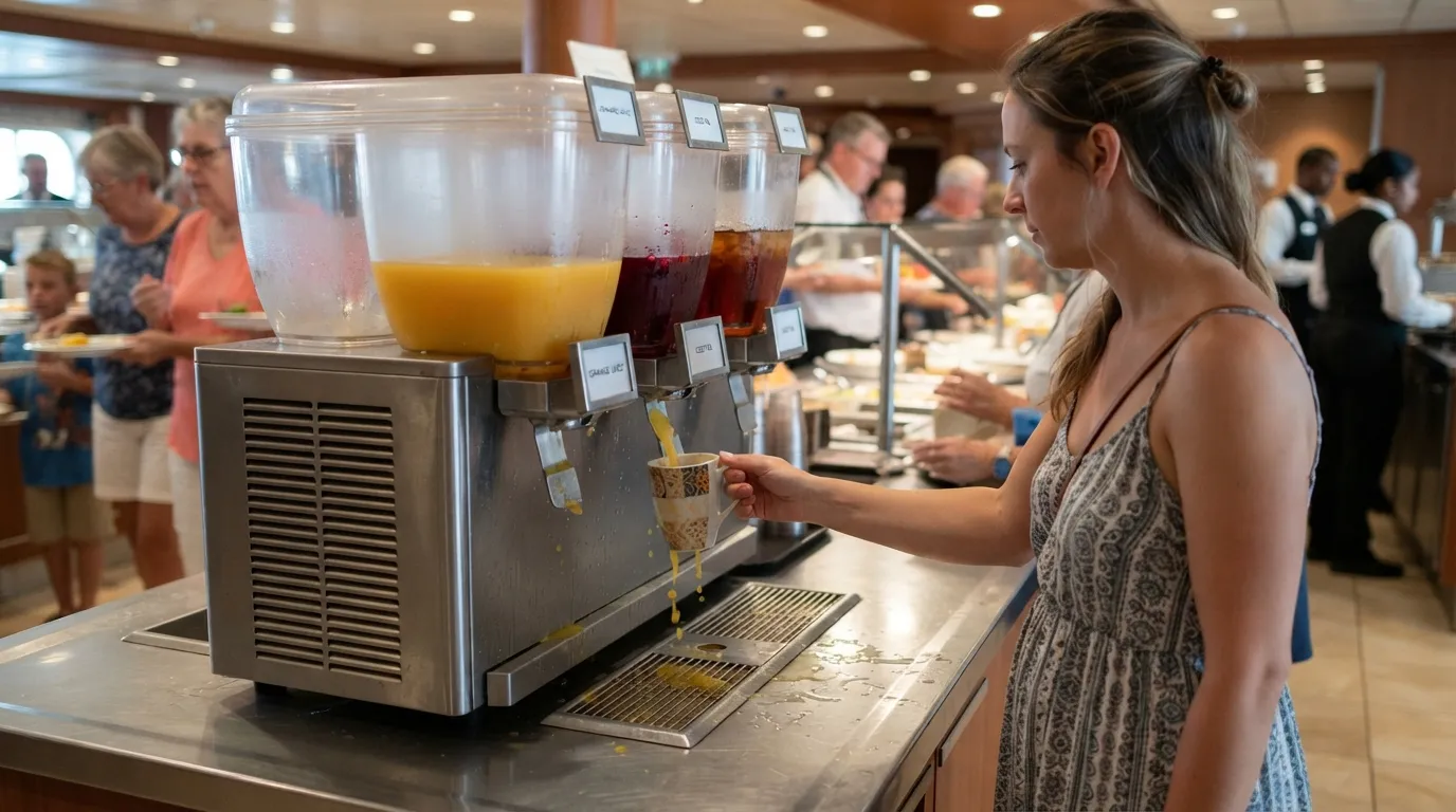 #3 - Touching the Beverage Dispenser With Your Cup or Mouth (Image Credits: Gemini)