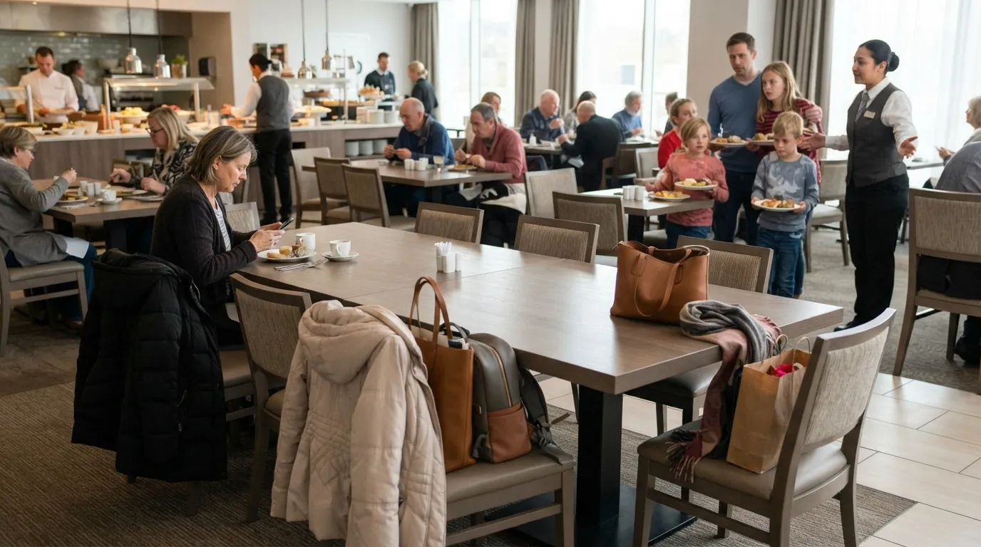 #3 - Claiming a Giant Table With Coats and Bags (Image Credits: Gemini)