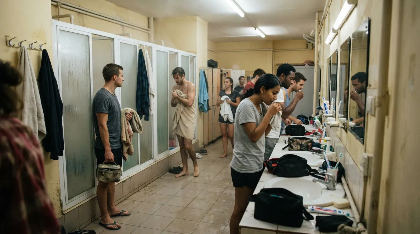 #10 - Shared Bathrooms Have a Rush Hour (Image Credits: Gemini)