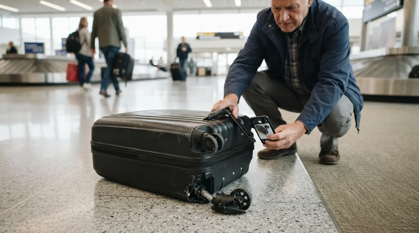 #2 - The Repair Bill for a Broken Suitcase Wheel or Handle (Image Credits: Gemini)