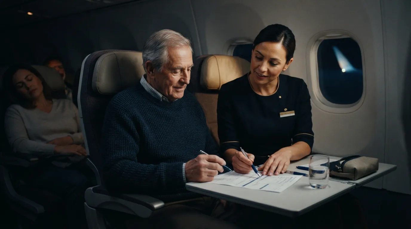 #9 - They Offer to Help Fill In Arrival Immigration Paperwork Mid-Flight (Image Credits: Gemini)