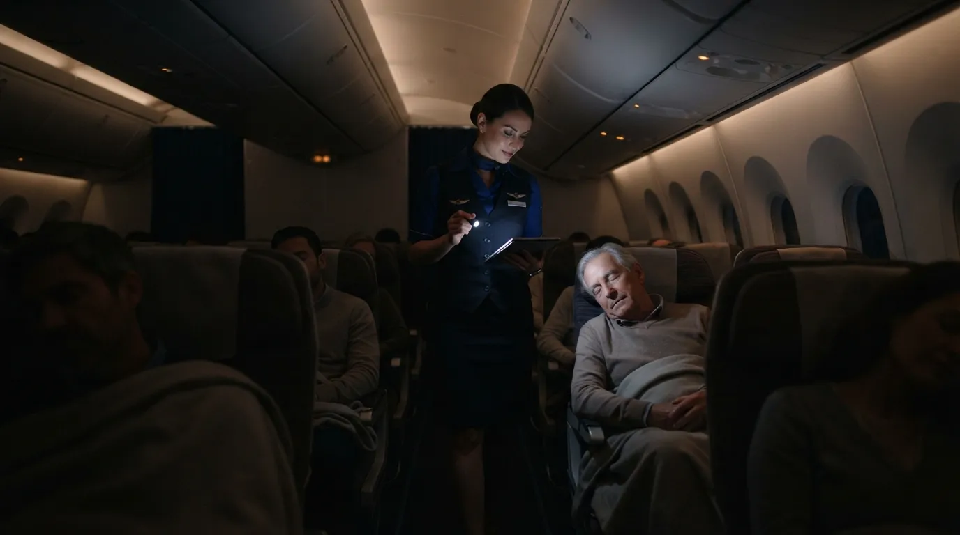 #1 - They Quietly Perform Wellness Checks on You During Overnight Flights While Others Sleep (Image Credits: Gemini)
