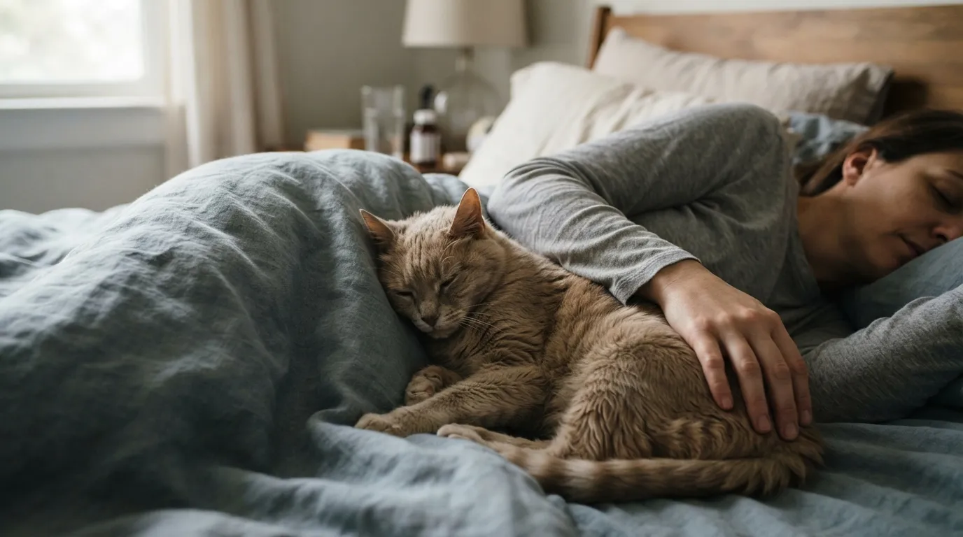 #4 - It Refuses to Sleep Anywhere but Your Side (Image Credits: Gemini)