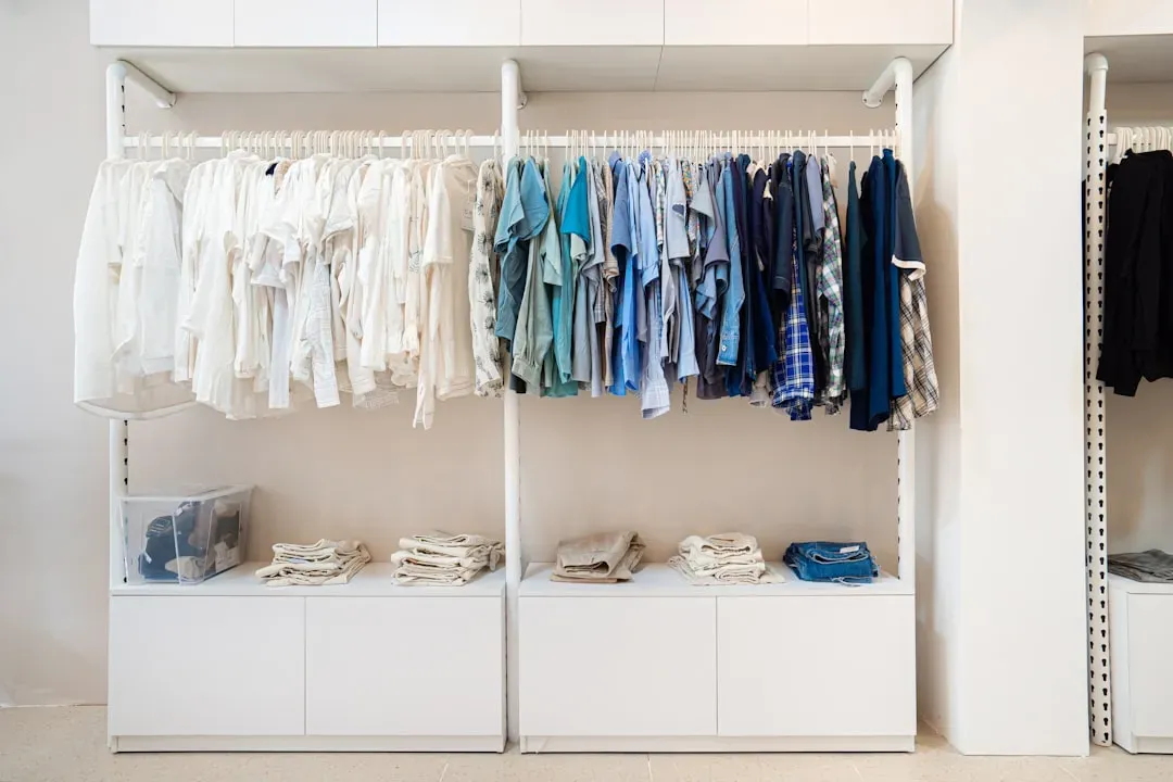 4. Color-coded or category-based hanging order (Image Credits: Unsplash)