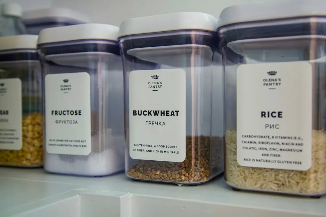 5. Labeled clear containers (Image Credits: Unsplash)