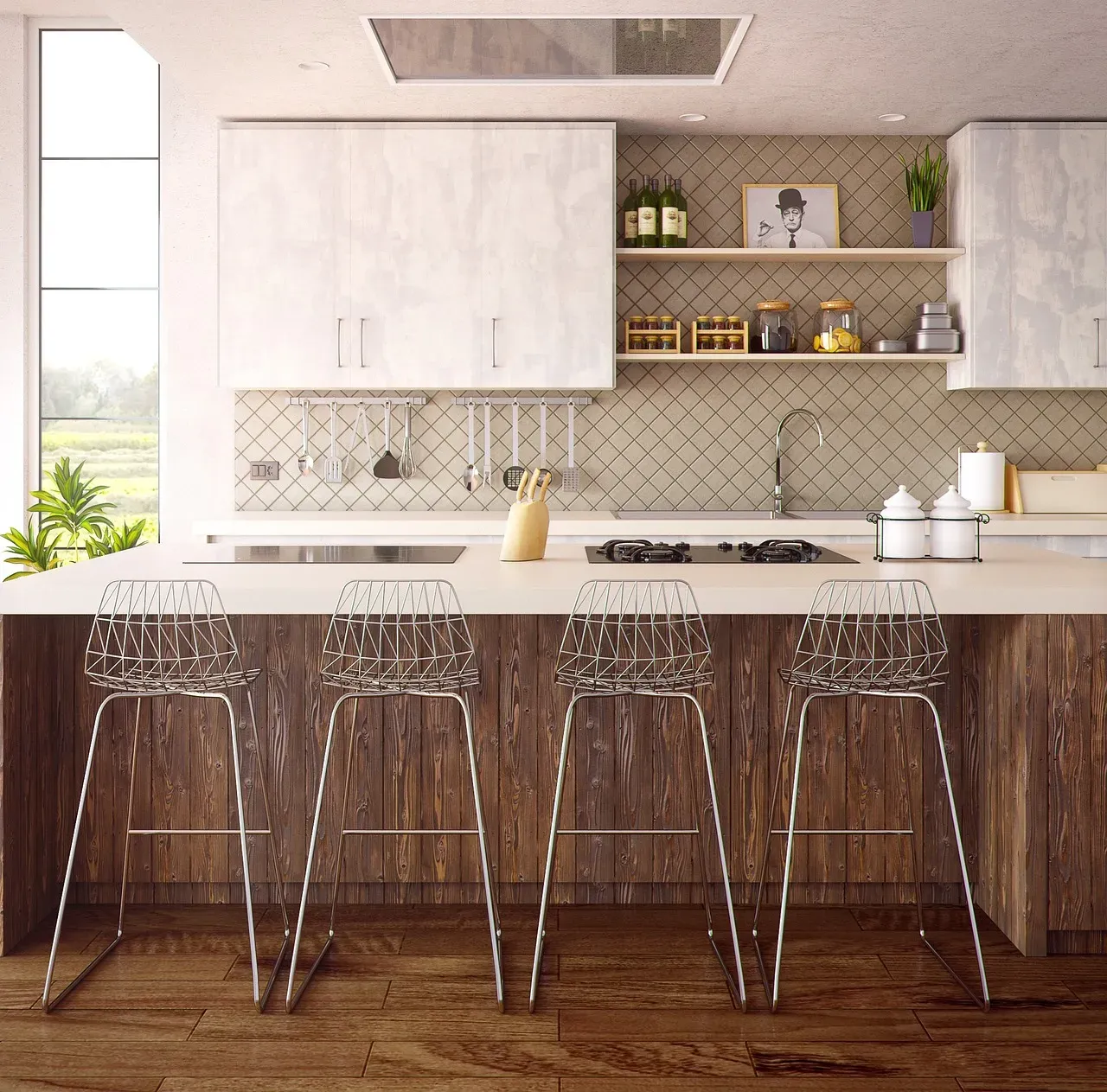 Use vertical space in small kitchens and bathrooms (Image Credits: Pixabay)
