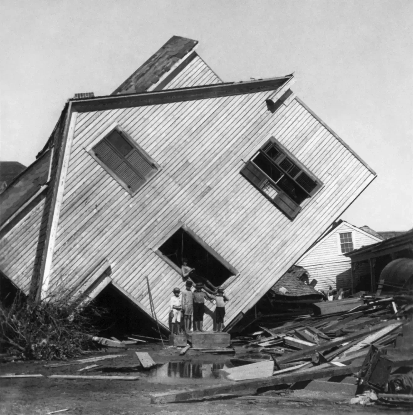 1. The 1900 Galveston Hurricane (Library of Congress[1], Public domain)