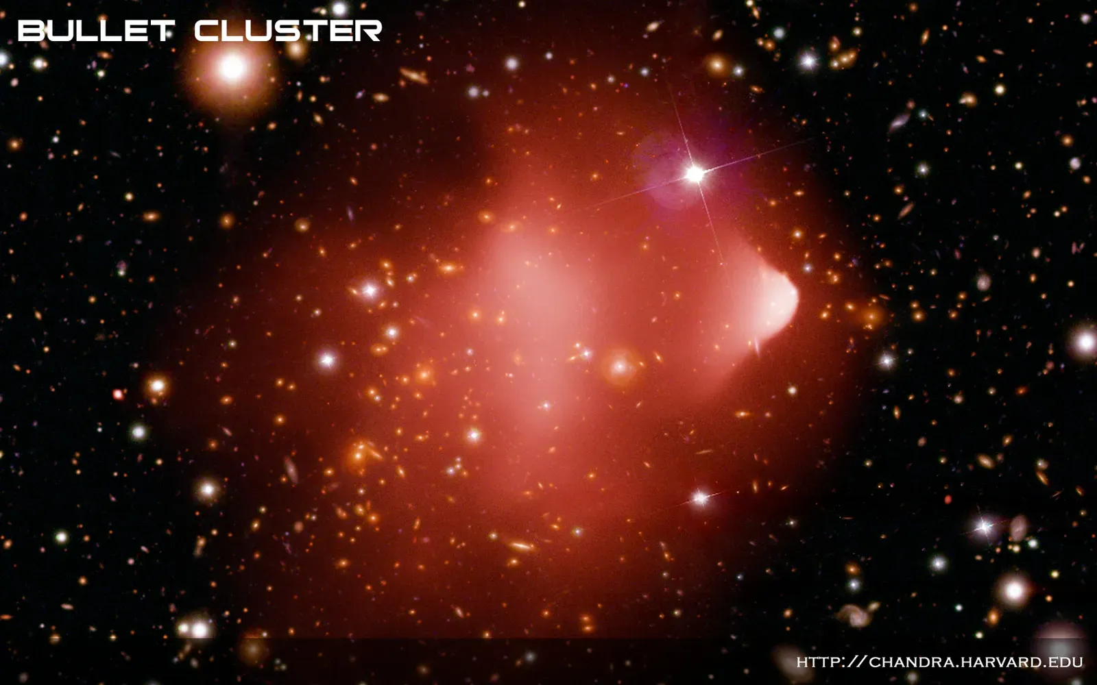 The Bullet Cluster and the case against alternative gravity (Bullet Cluster: Searching for Primordial Antimatter, Public domain)