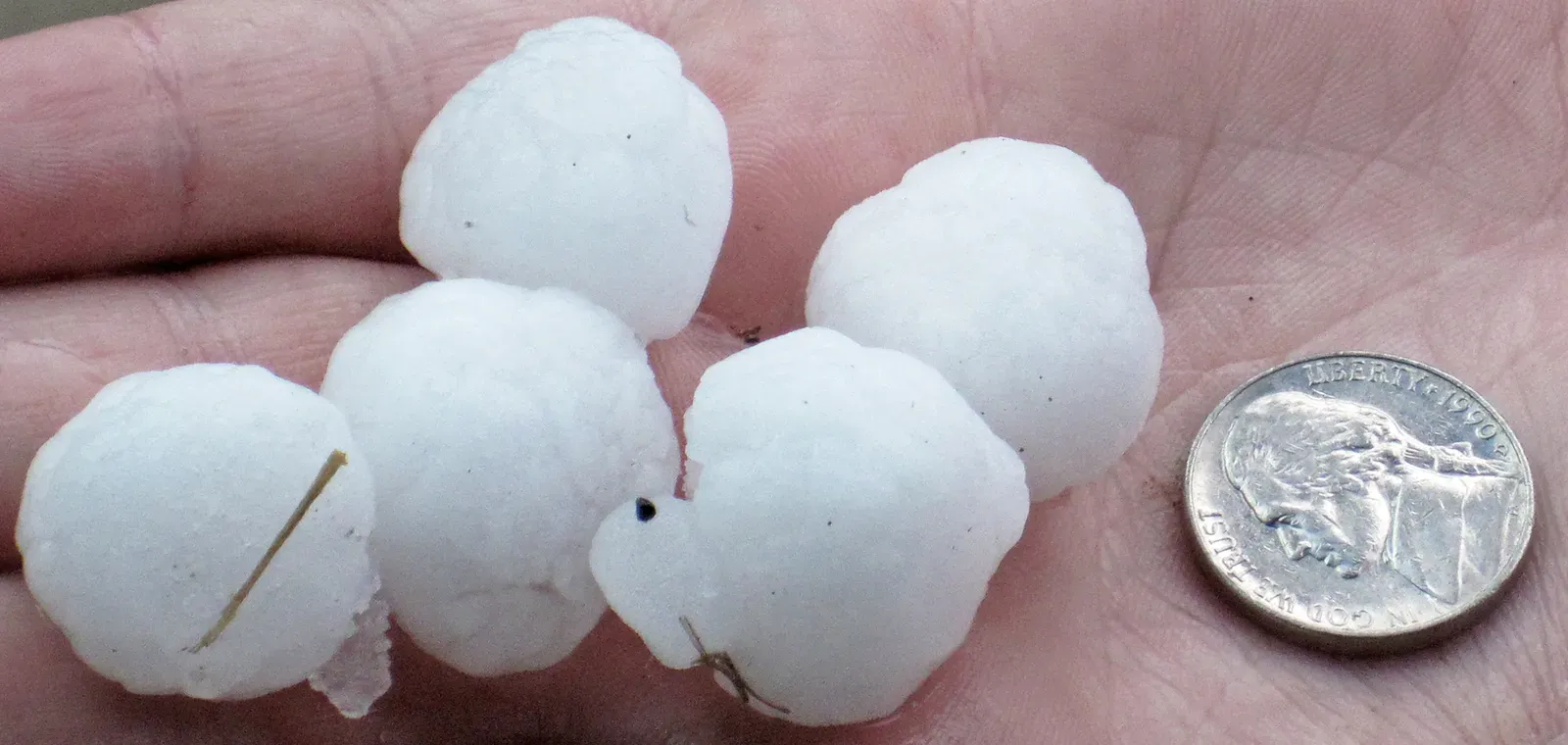 5. Large hail falling from the storm (By James St. John, CC BY 2.0)