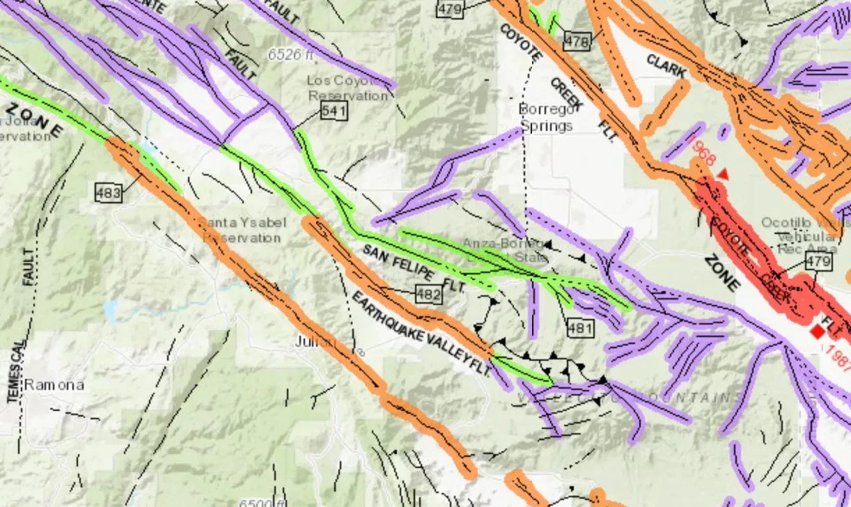 3. Active Fault Zones (California Geological Survey, Geologic Data Map No. 6, Public domain)