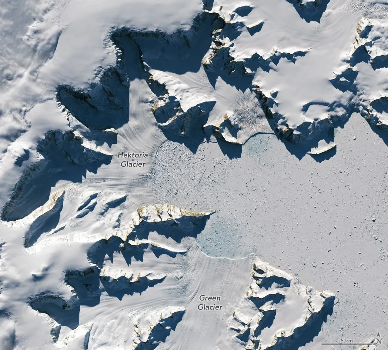 8. Hektoria Glacier, Antarctica (Record-Setting Retreat of Hektoria Glacier, Public domain)