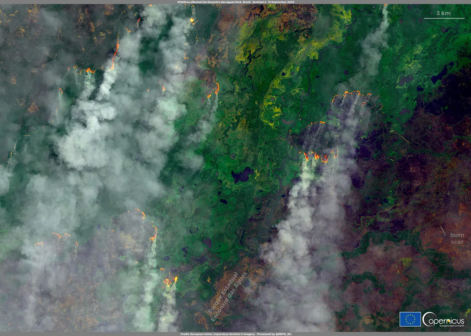 8. The Pantanal Wetlands (Wildfires affected the Encontro das Aguas Park, Brazil, Attribution)