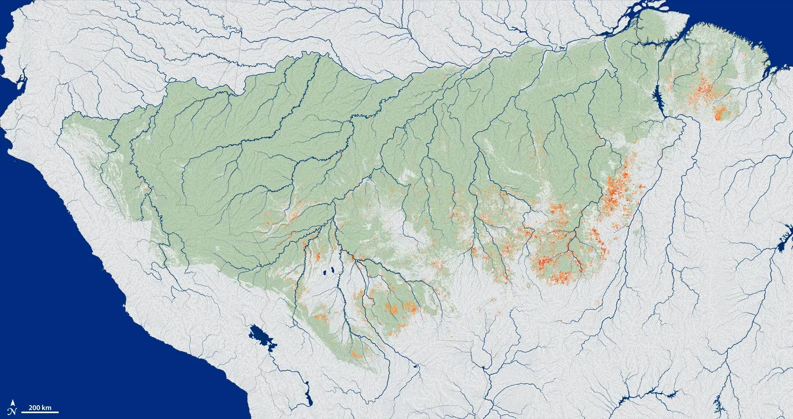 3. The Bolivian Amazon's Hidden Urban Network (Image Credits: By NASA's Earth Observatory, Public domain)