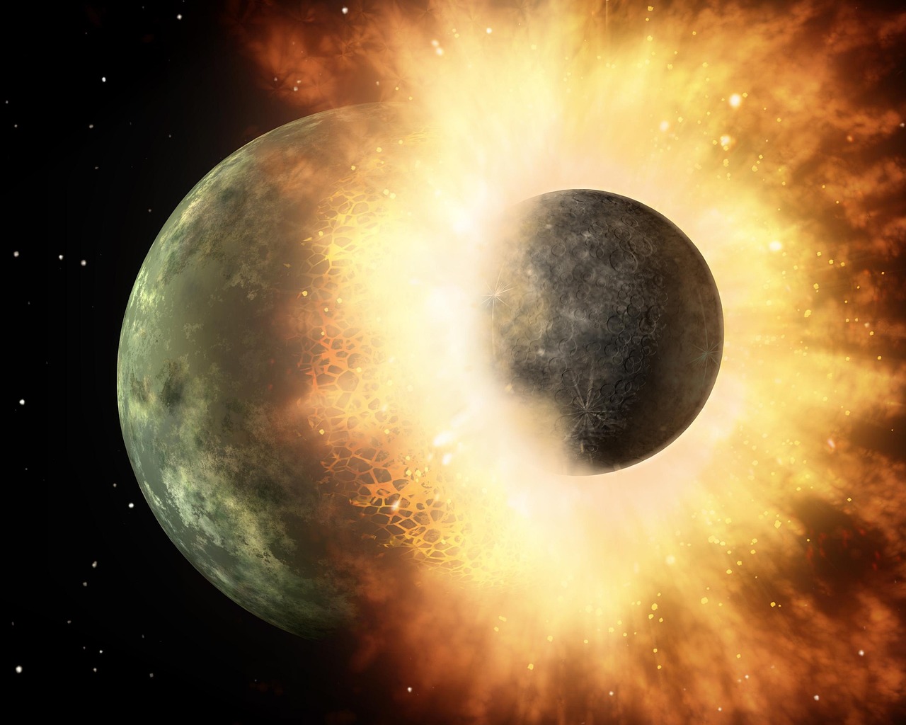 The Cosmic Collision That Created Our Moon (Image Credits: Pixabay)