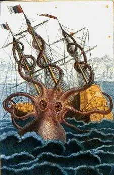 5. Norse Civilization: World-Ending Serpents and the Kraken's Shadow (from en:Image:Colossal octopus by Pierre Denys de Montfort.jpg where it was uploaded by en:user:Salleman., Public domain)