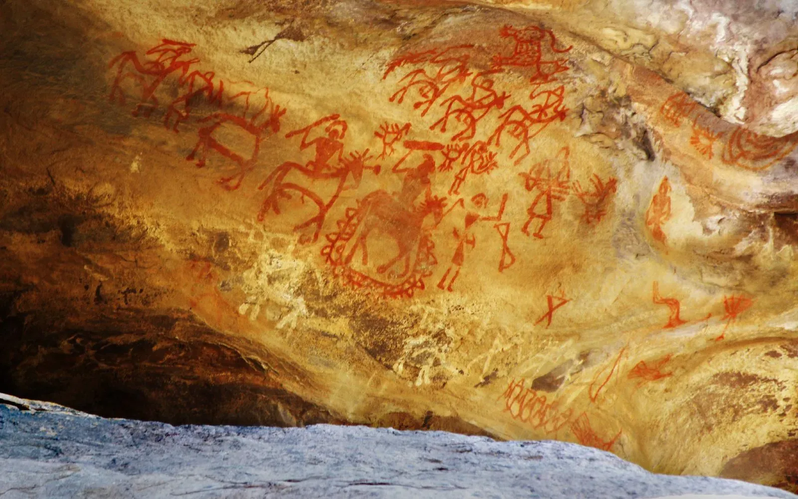 Cave Walls as Storytelling: How Images Turned Space Into a Shared Mind (originally posted to Flickr as भीमबैटिका/Bhimbetka Cave Paintings, CC BY-SA 2.0)