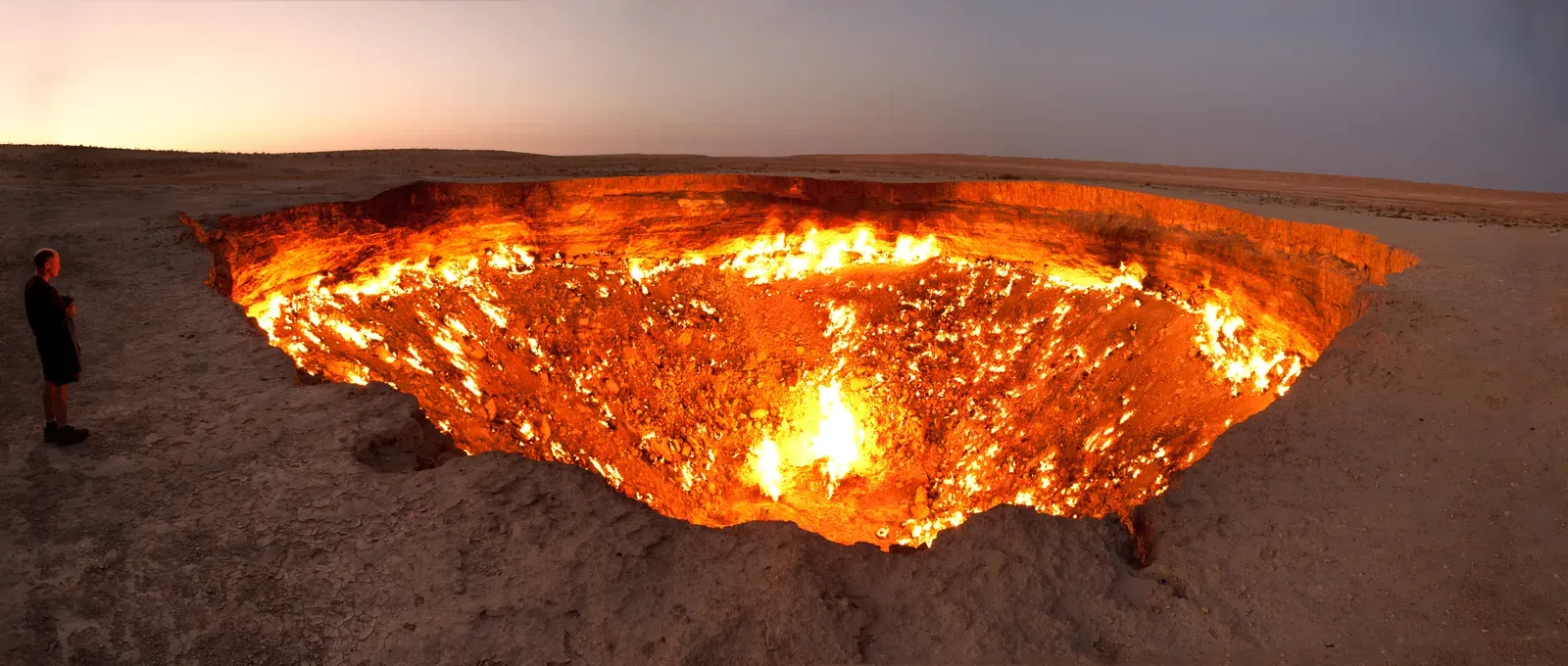 #18 - Door to Hell, Turkmenistan (Flickr: Darvasa gas crater panorama, CC BY-SA 2.0)