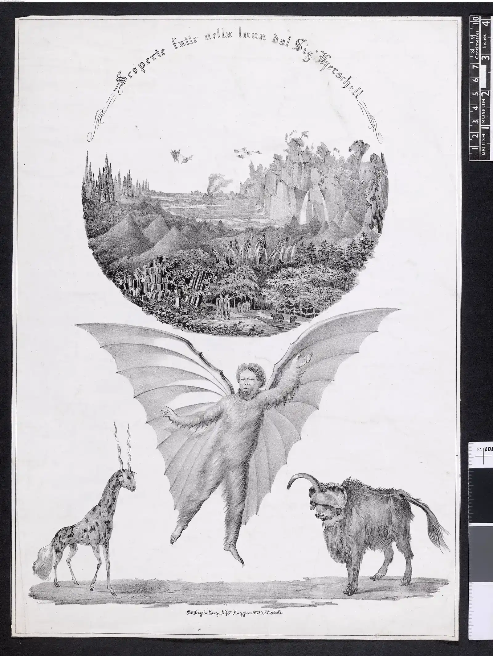 #7 - A New York Newspaper Convinced Readers There Were Bat-Men and Unicorns on the Moon (Public domain)