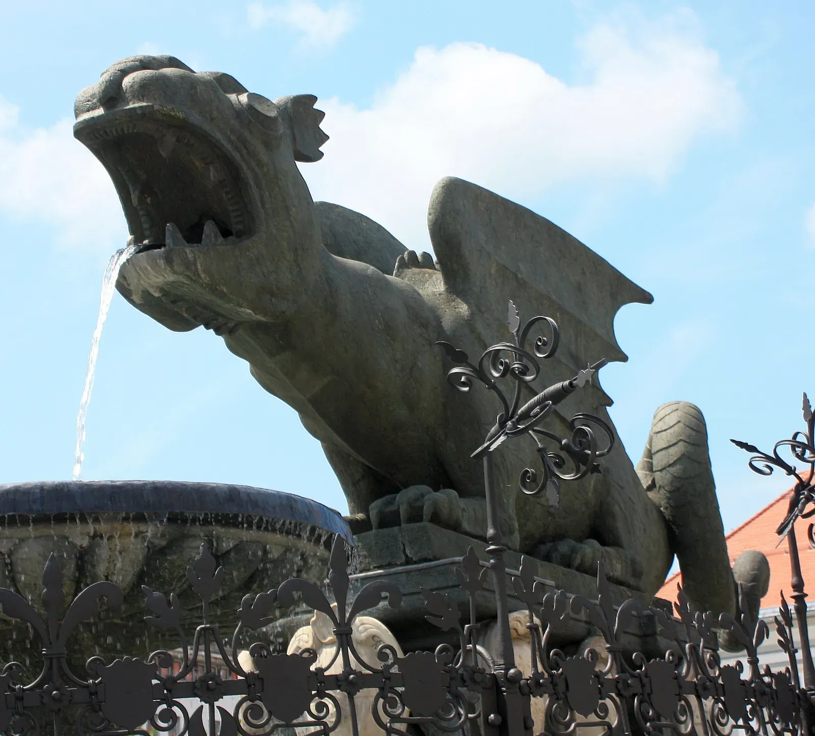 #16 - The Dragon of Klagenfurt: Rhino Skull, Ox Bones, and Imagination (By Klagenfurt_-_Lindwurm.JPG: JJ55
derivative work: Bff, Public domain)