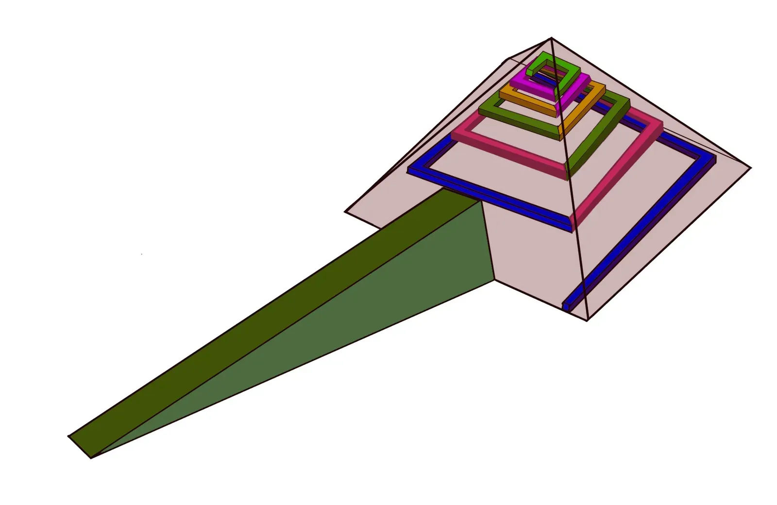 2. Zigzagging or “Switchback” Ramps: A Compromise Built Around the Pyramid (By Rudolf.volz, CC BY-SA 4.0)