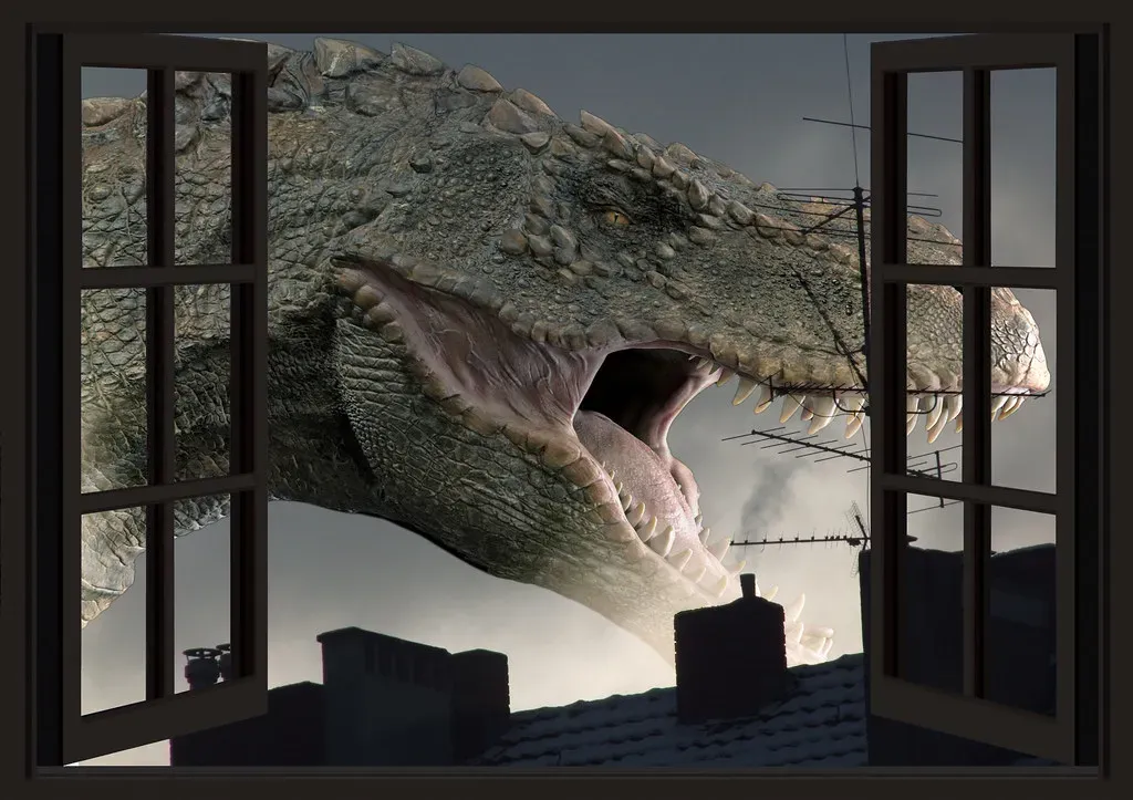 The Uncanny Clash of Ordinary Life and Impossible Creatures (Image Credits: Flickr)