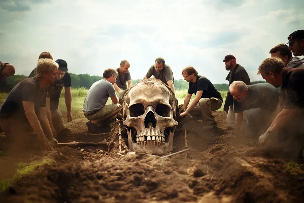 Conclusion: Why Giant Skeleton Stories Refuse to Die (By MidJourney AI, Public domain)