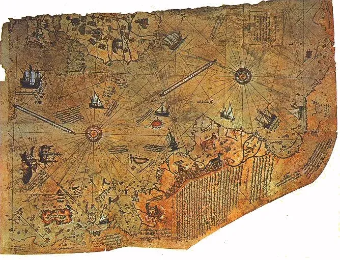 #7 - The Piri Reis Map and Claims of Lost Surveying Tools (Image Credits: Wikimedia)