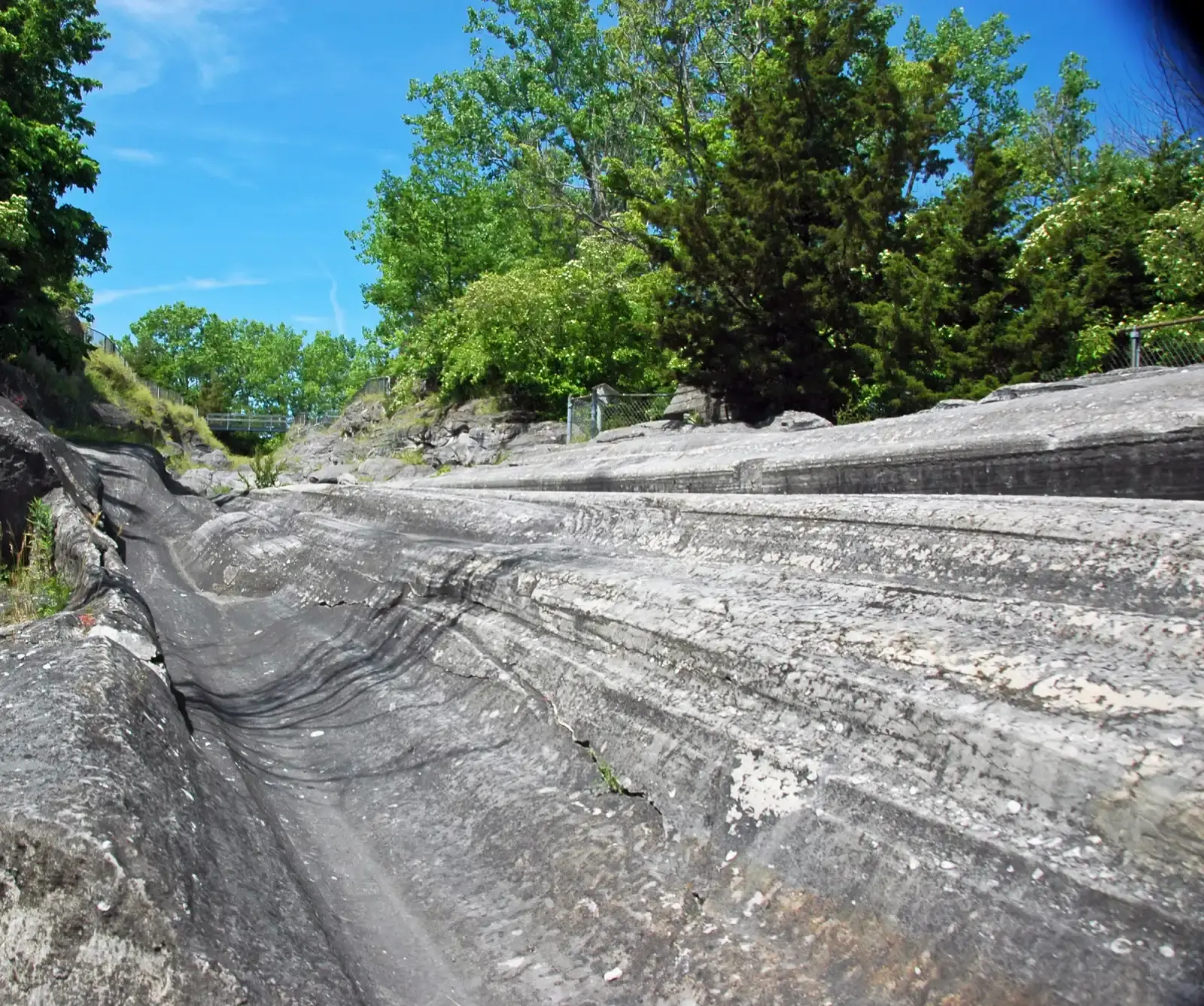 #2 Glacial Grooves and Rock Pavements: When Ice Turns Bedrock into a Floor (Glacial grooves on limestone (Kelleys Island, Lake Erie, Ohio, USA) 1, CC BY 2.0)
