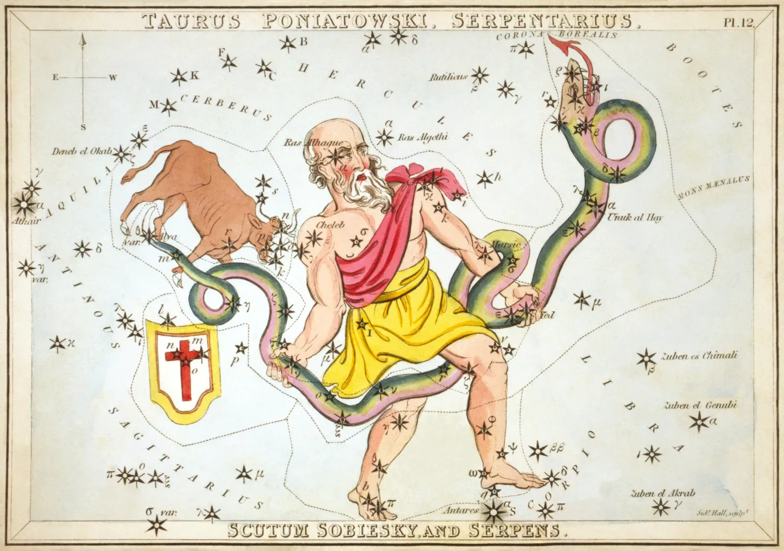 The Forgotten Thirteenth Constellation: Ophiuchus (This image  is available from the United States Library of Congress's Prints and Photographs division under the digital ID cph.3g10061.This tag does not indicate the copyright status of the attached work. A normal copyright tag is still required. See Commons:Licensing., Public domain)