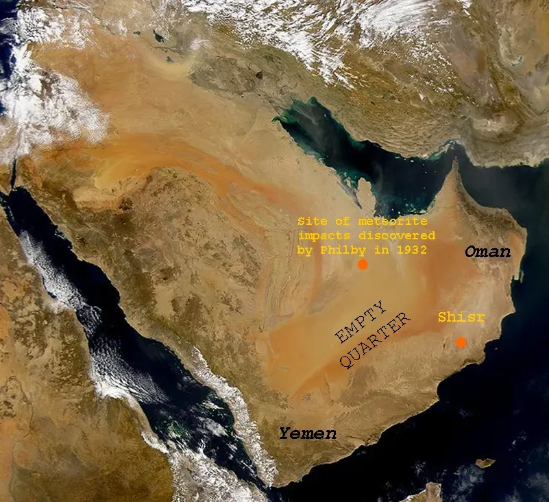 1. The lost frankincense hub of Ubar under the sands of Oman (By derivative work: Shaibalahmar (talk)
Arabian_Peninsula_dust_SeaWiFS.jpg: NASA, Public domain)