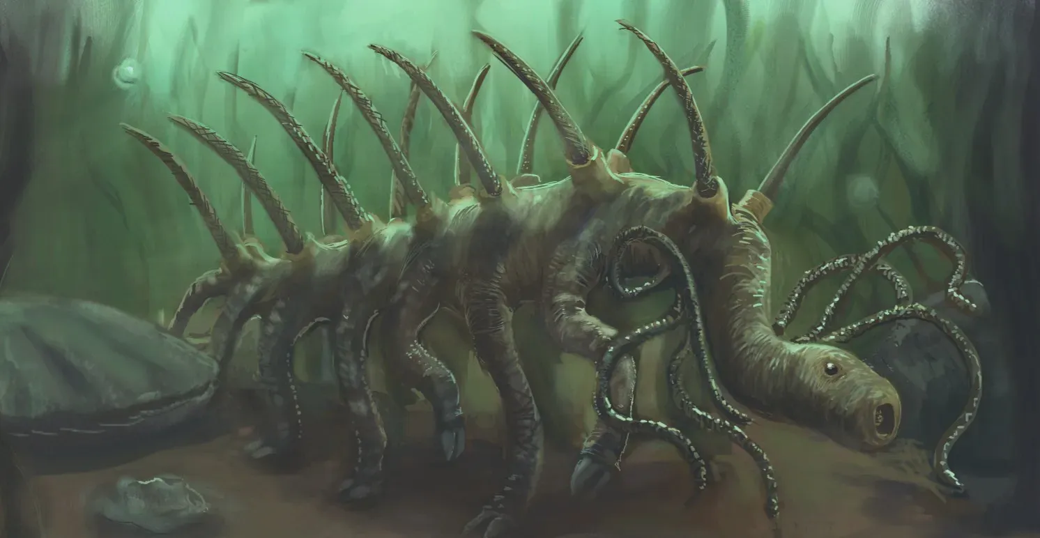 9. Hallucigenia: The Inside‑Out, Upside‑Down Worm With Spines (Image Credits: Wikimedia)
