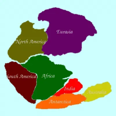 Dinosaurs Roamed Freely Across a Connected World (Reprise de l'image qui est sur la version anglaise de Wikipedia, CC BY-SA 3.0)