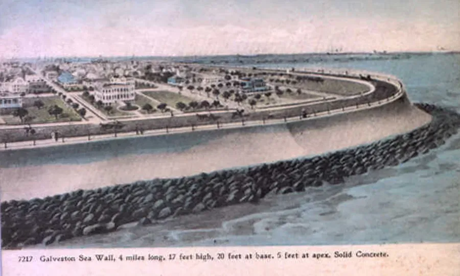 #5 - Concrete Seawalls Got a Curved Face - And It Stuck (Early 20th century photo postcard via [1], Public domain)