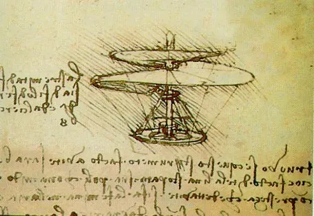 #5 - Leonardo da Vinci Didn't Actually Invent the Helicopter (By Leonardo da Vinci, Public domain)
