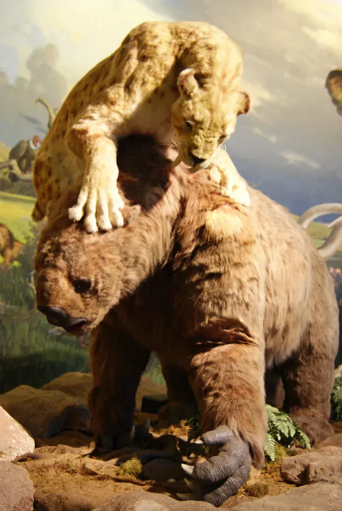Smilodon and giant ground sloths: Ambushes in the Pleistocene Americas (Dallas Krentzel, Flickr, CC BY 2.0)