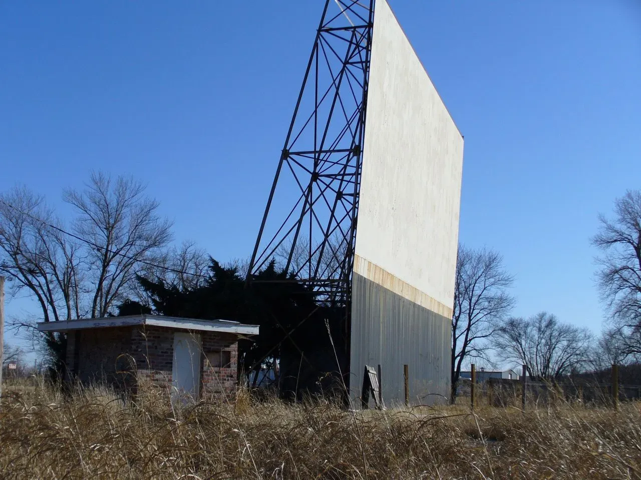 #4 - The Drive-In Movie Screen Towering Over Empty Fields (originally posted to Flickr as Drive-In Movie Theater Screen, CC BY 2.0)