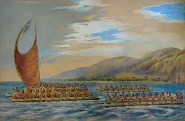 On the Open Water: Early Seafaring and Island Hopping (Iolani Palace Collection, Public domain)