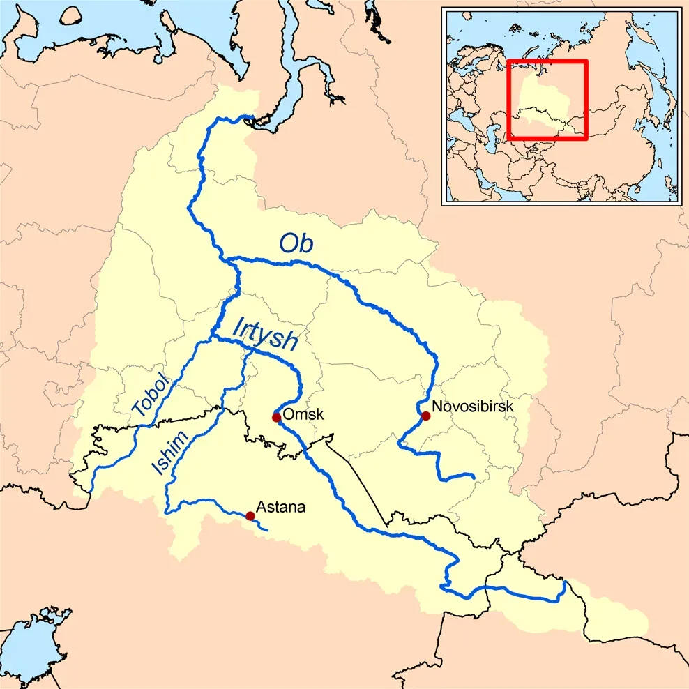 Irtysh and Ob Rivers – Near Khanty‑Mansiysk, Russia (By Karl Musser, CC BY-SA 2.5)
